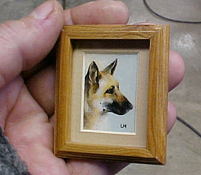 Miniature dog painting