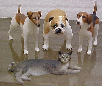 Hand carved hand painted wood miniature animals