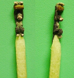hand carved monkey match stick