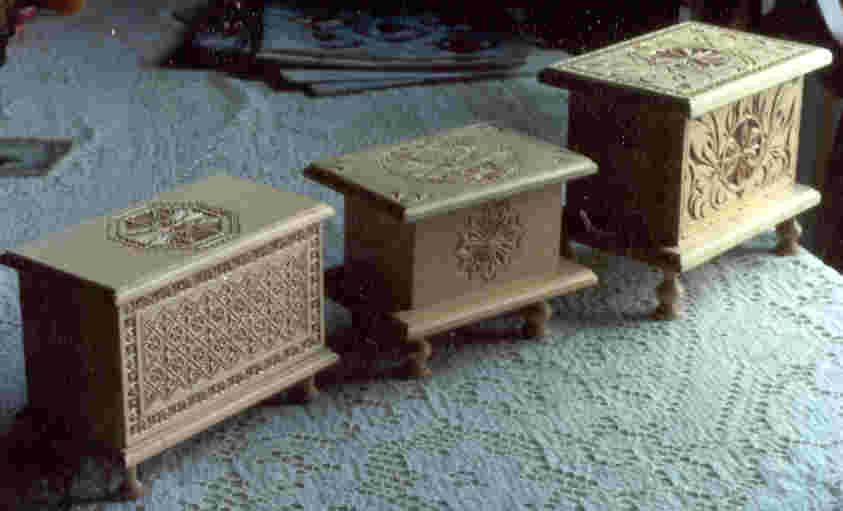 chip-carved music boxes