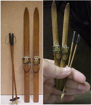 1:12 scale functioning vintage skis